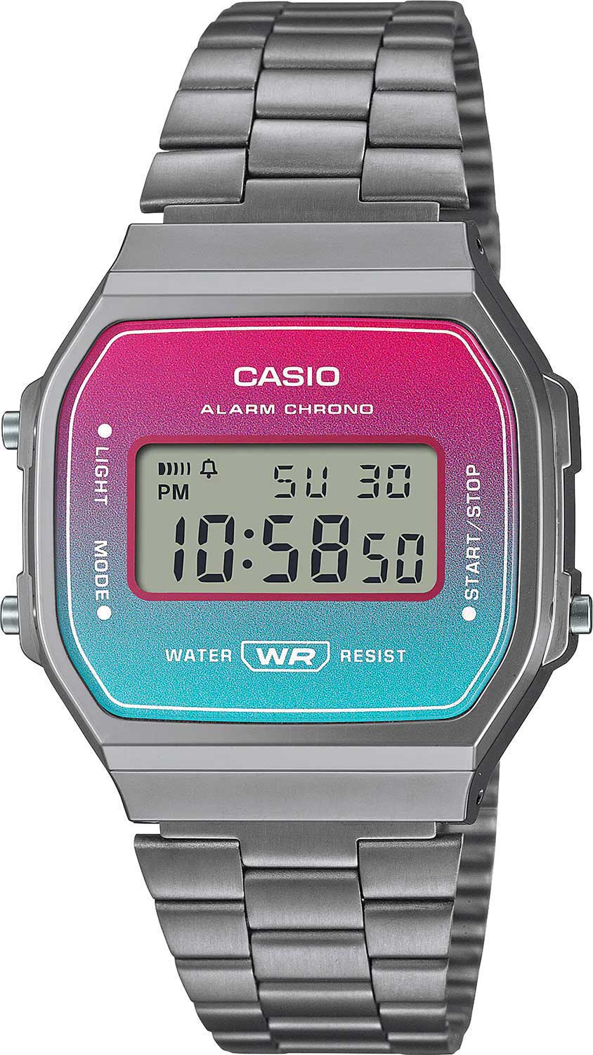 Японские наручные часы Casio Vintage A168WERB-2A-ucenka-1 с хронографом