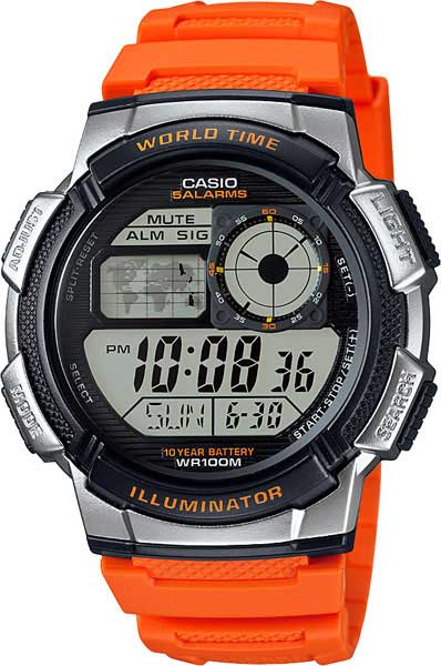Японские наручные часы Casio Collection AE-1000W-4B-ucenka с хронографом