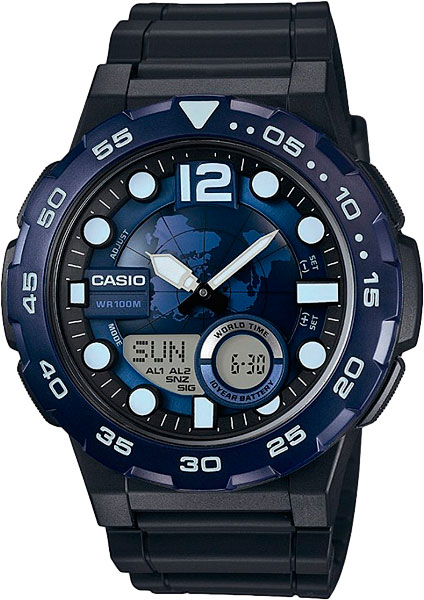 Японские наручные часы Casio Collection AEQ-100W-2A с хронографом