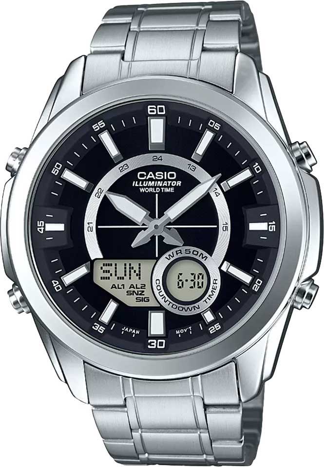 Японские наручные часы Casio Collection AMW-810D-1A-ucenka с хронографом