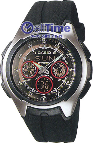 Японские наручные часы Casio Collection AQ-163W-1B2 с хронографом