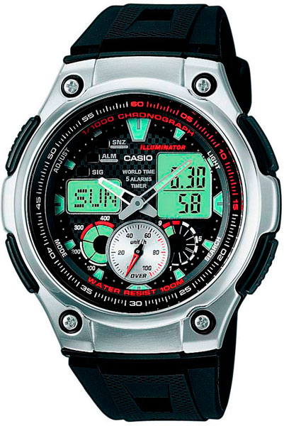 Японские наручные часы Casio Collection AQ-190W-1A с хронографом