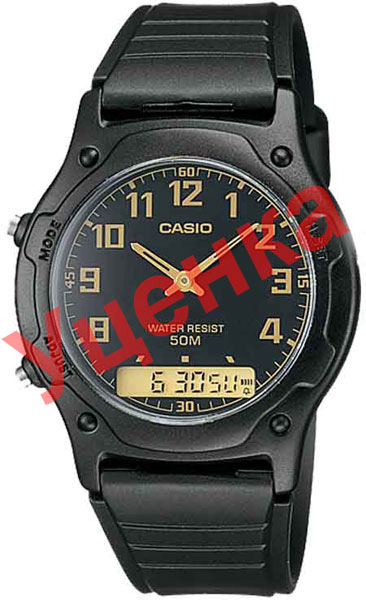 Японские наручные часы Casio Collection AW-49H-1B-ucenka с хронографом