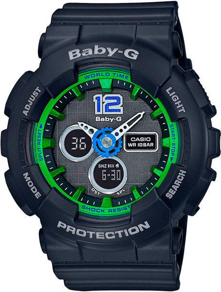 Японские наручные часы Casio BA-120-1B с хронографом