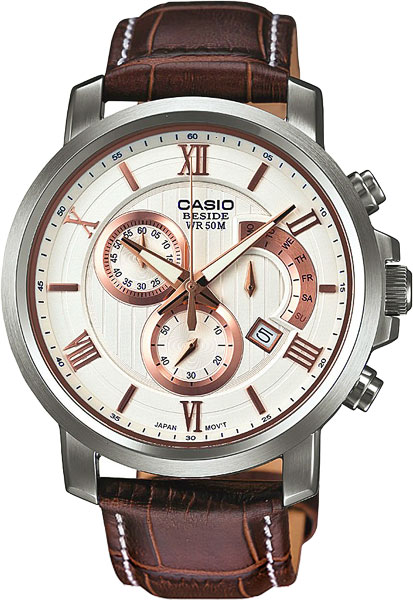 Японские наручные часы Casio Collection BEM-507L-7A с хронографом
