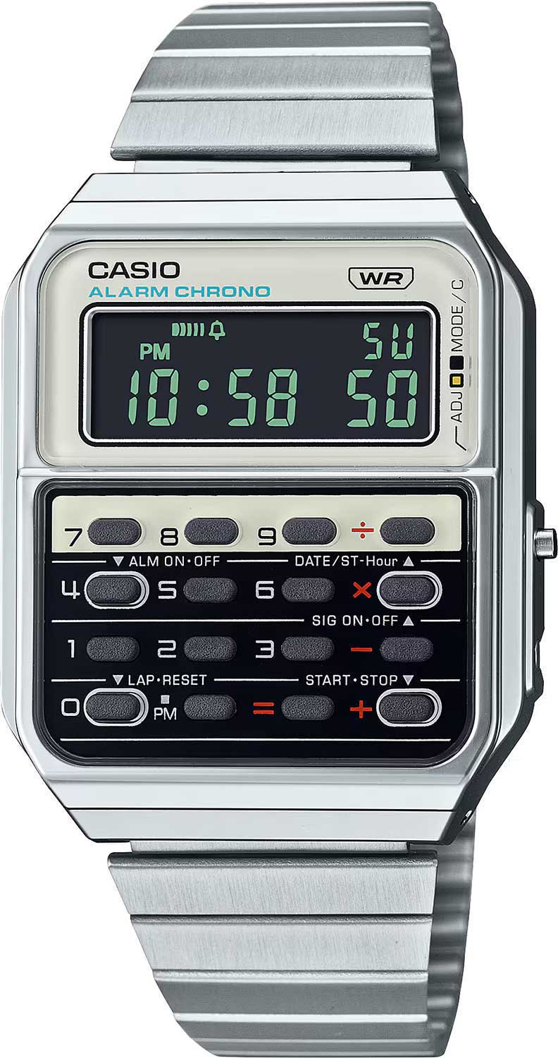 Японские наручные часы Casio Vintage CA-500WE-7B-ucenka-1 с хронографом