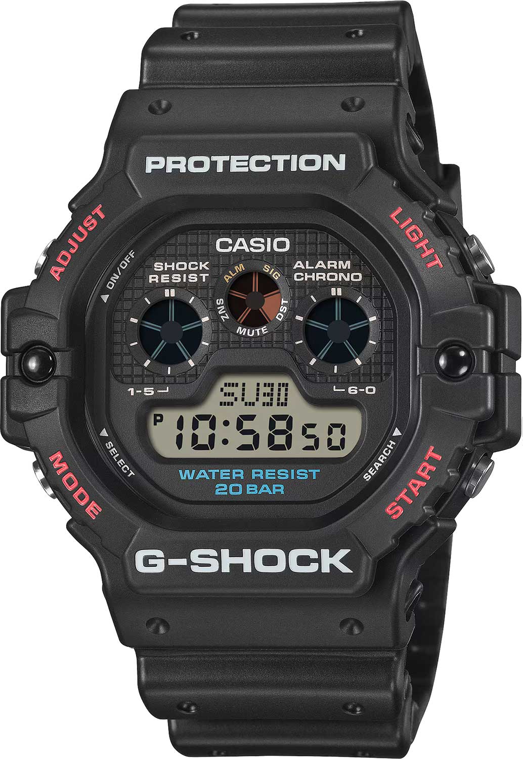 Японские наручные часы Casio G-SHOCK DW-5900U-1 с хронографом
