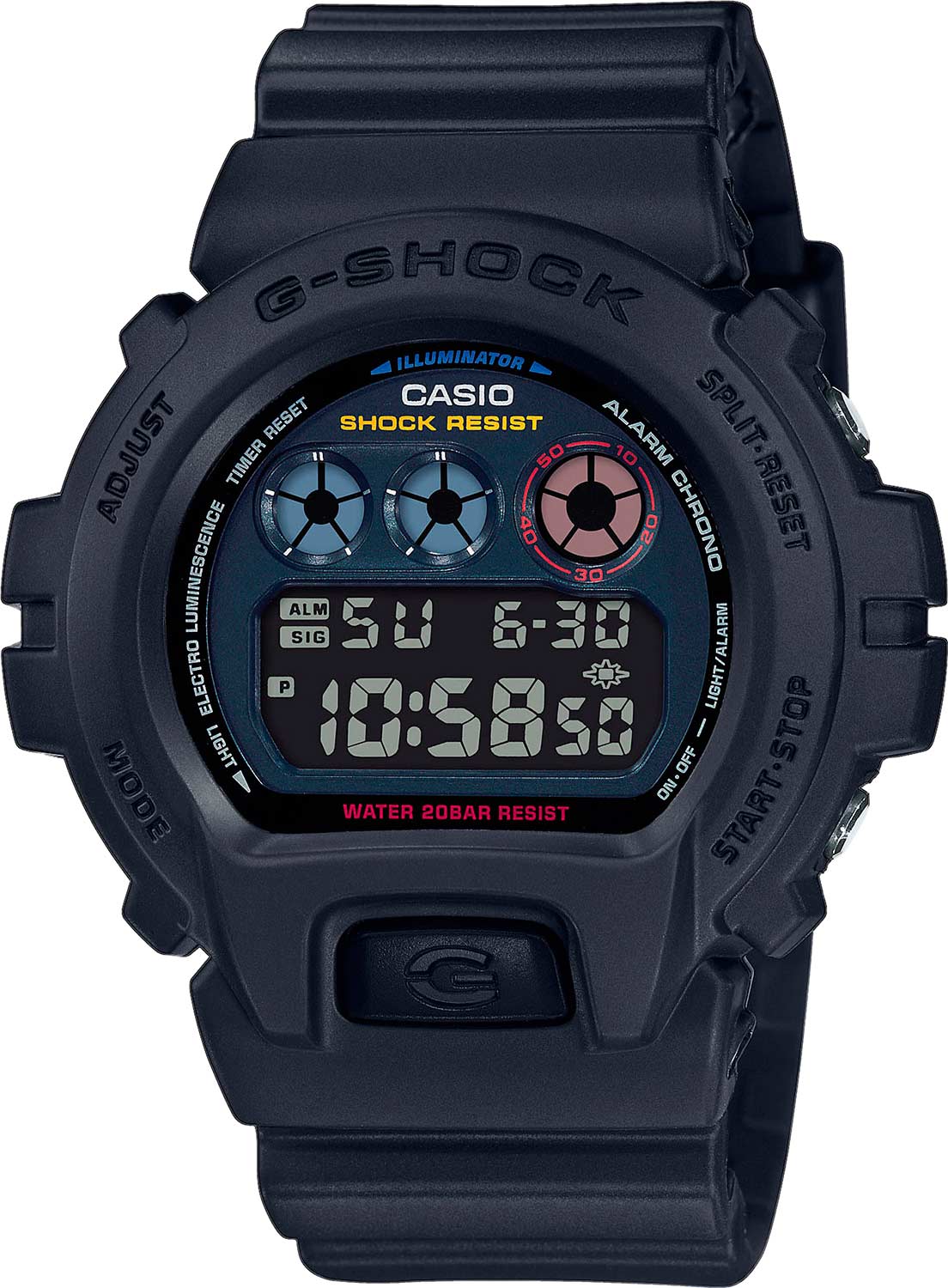 Японские наручные часы Casio G-SHOCK DW-6900BMC-1ER с хронографом