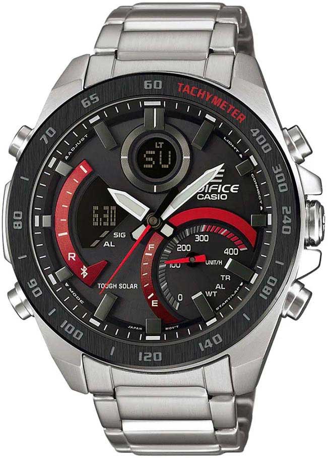 Японские наручные часы Casio Edifice ECB-900DB-1AER-ucenka с хронографом