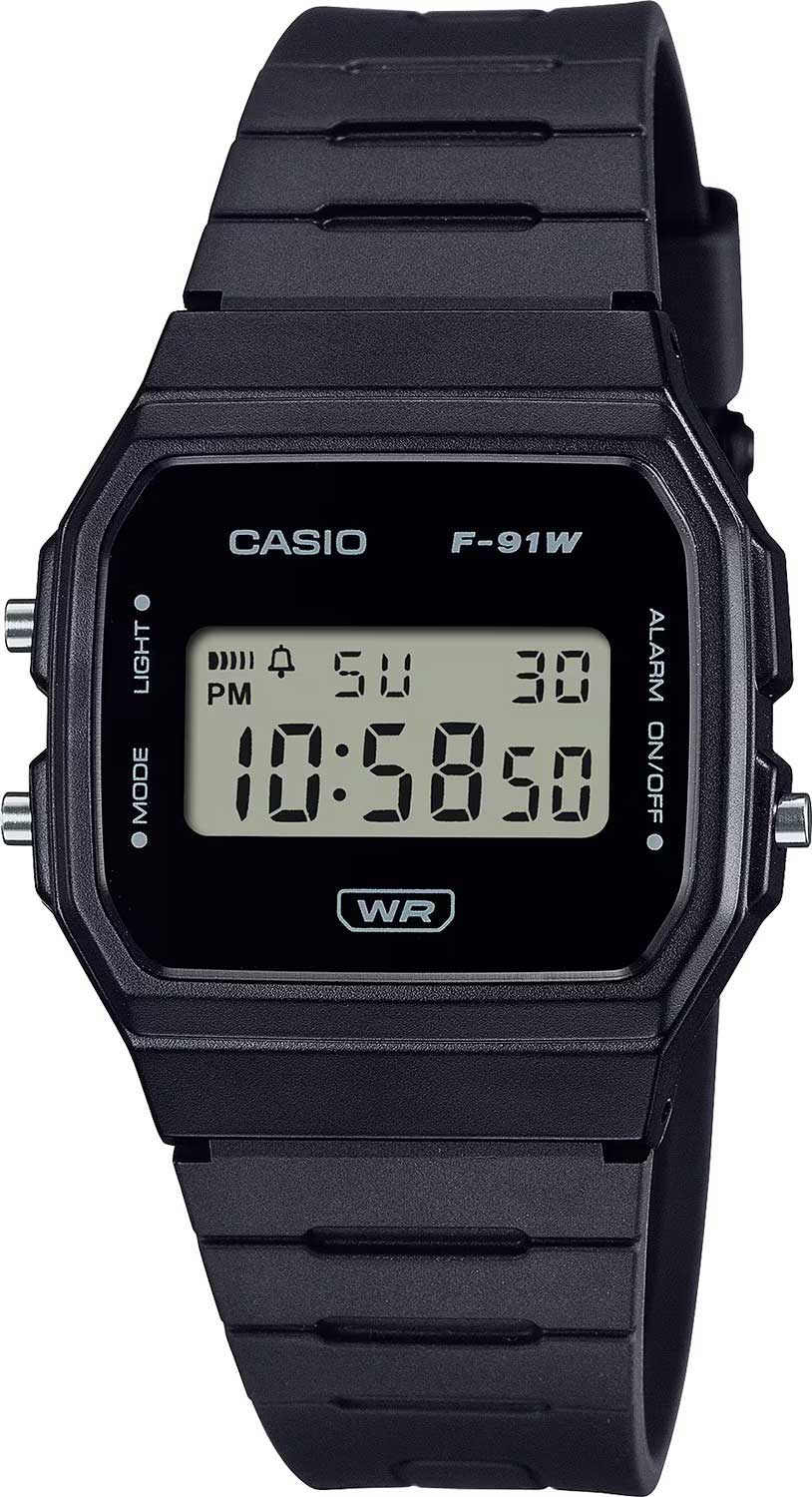 Японские наручные часы Casio Collection F-91WB-1A-ucenka с хронографом