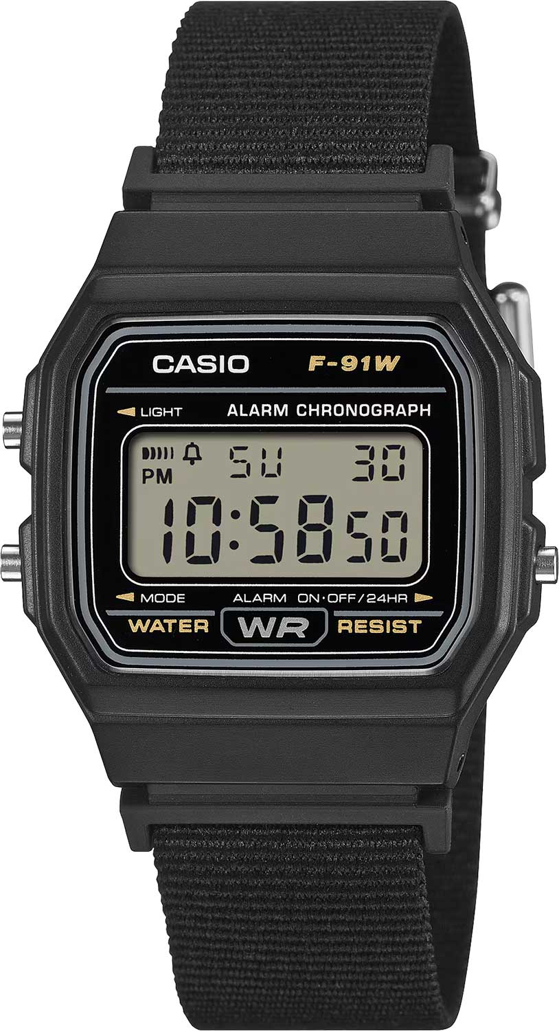 Японские наручные часы Casio Collection F-91WF-1A с хронографом