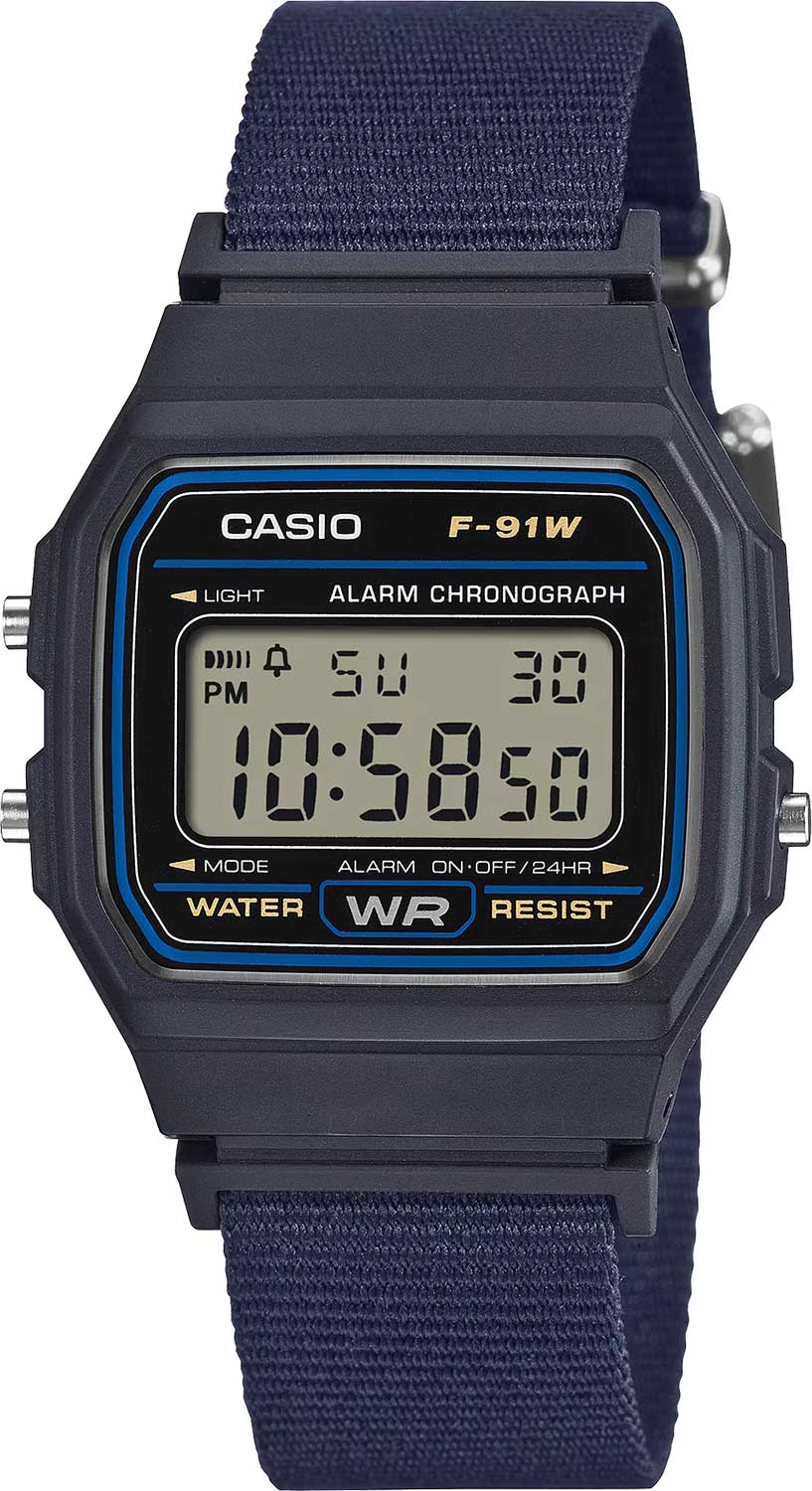 Японские наручные часы Casio Collection F-91WF-2A с хронографом