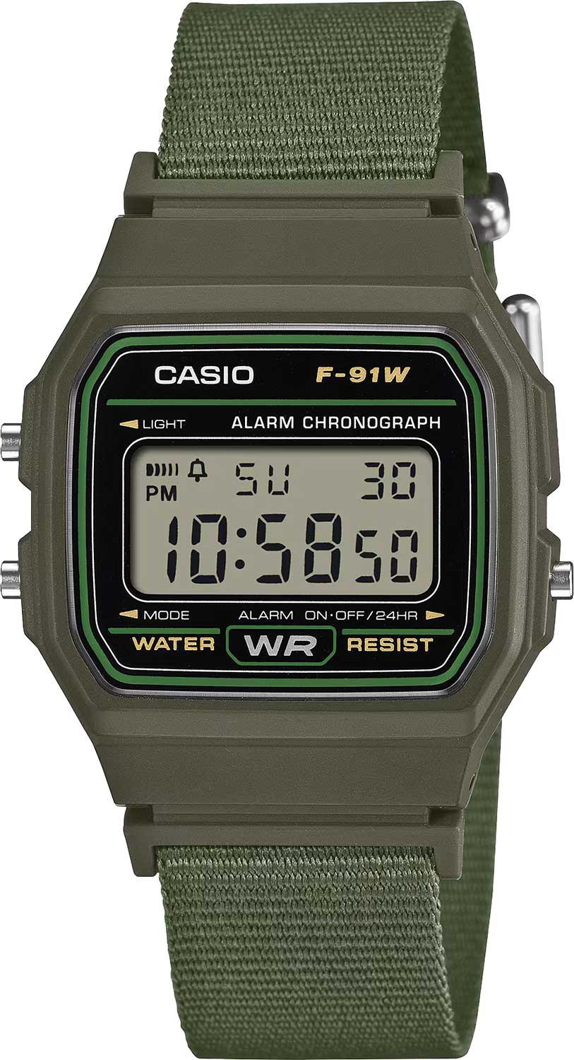 Японские наручные часы Casio Collection F-91WF-3A с хронографом