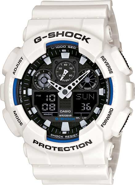 Японские наручные часы Casio G-SHOCK GA-100B-7A-ucenka с хронографом