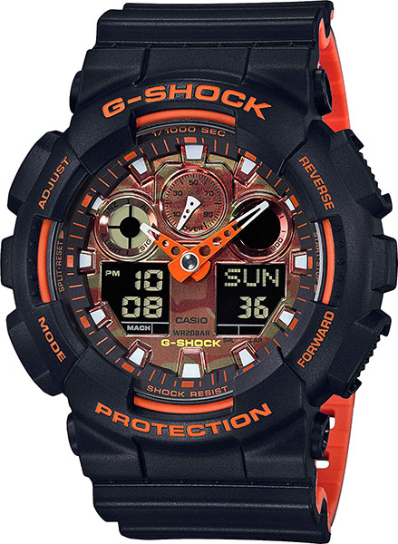 Японские наручные часы Casio G-SHOCK GA-100BR-1A с хронографом