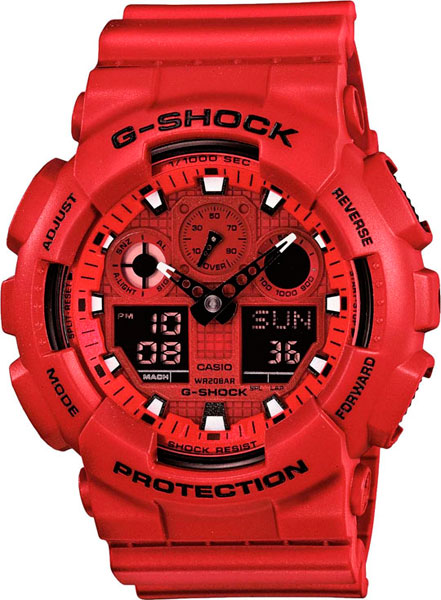 Японские наручные часы Casio G-SHOCK GA-100C-4A с хронографом