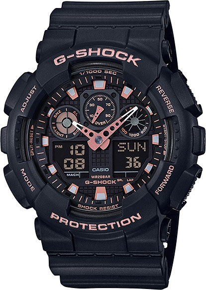 Японские наручные часы Casio G-SHOCK GA-100GBX-1A4 с хронографом