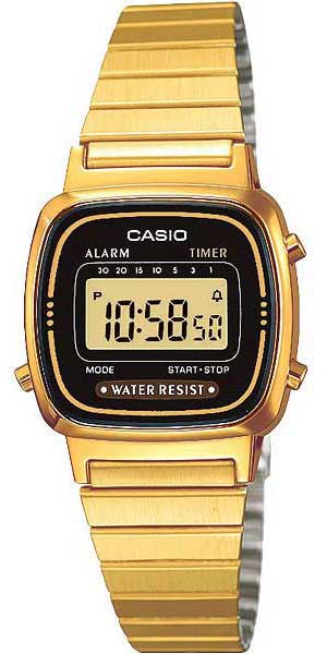 Японские наручные часы Casio Vintage LA-670WEGA-1E-ucenka-1 с хронографом