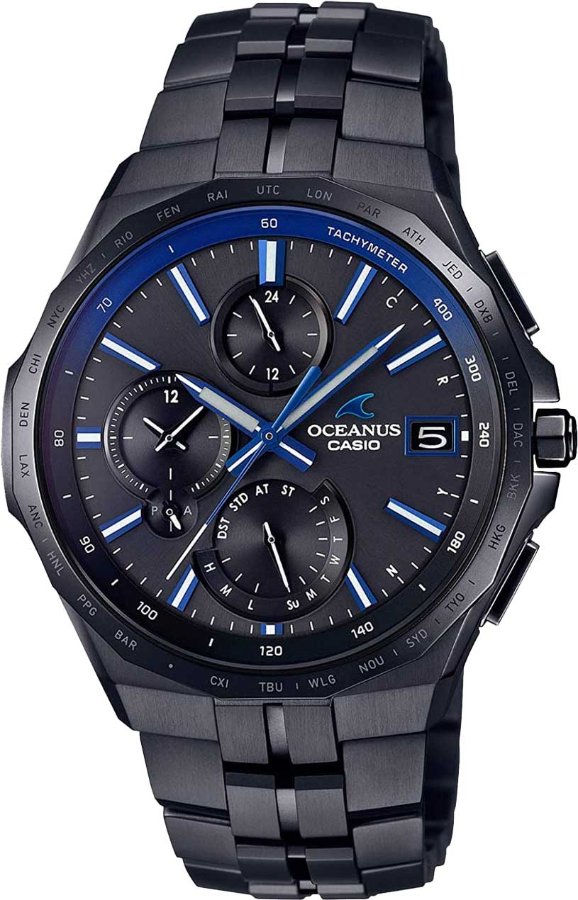 Японские титановые наручные часы Casio Oceanus OCW-S5000B-1A с хронографом