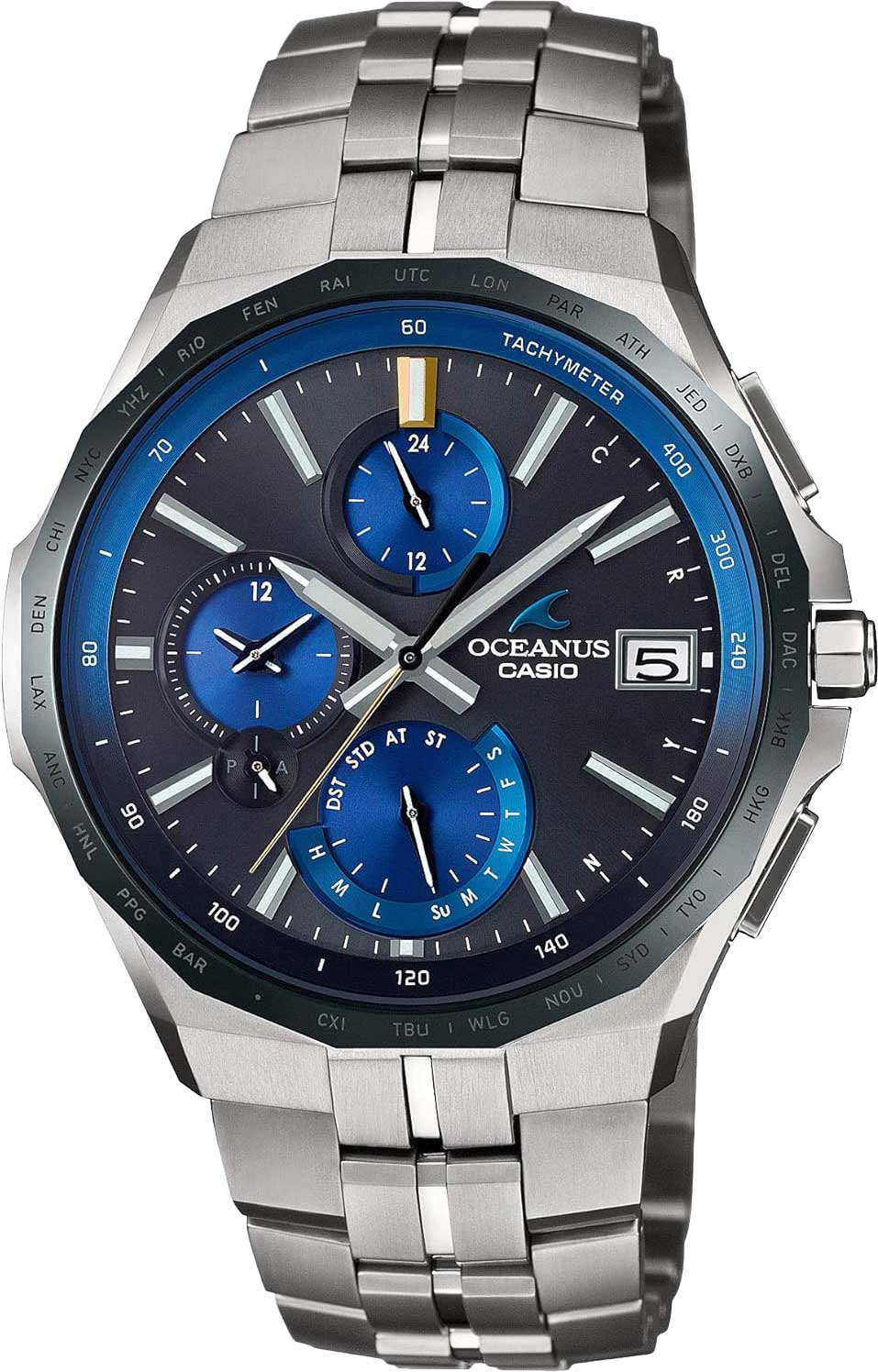Японские титановые наручные часы Casio Oceanus OCW-S5000E-1A с хронографом