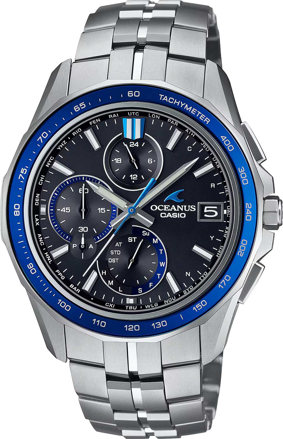Японские титановые наручные часы Casio Oceanus OCW-S7000-1A с хронографом