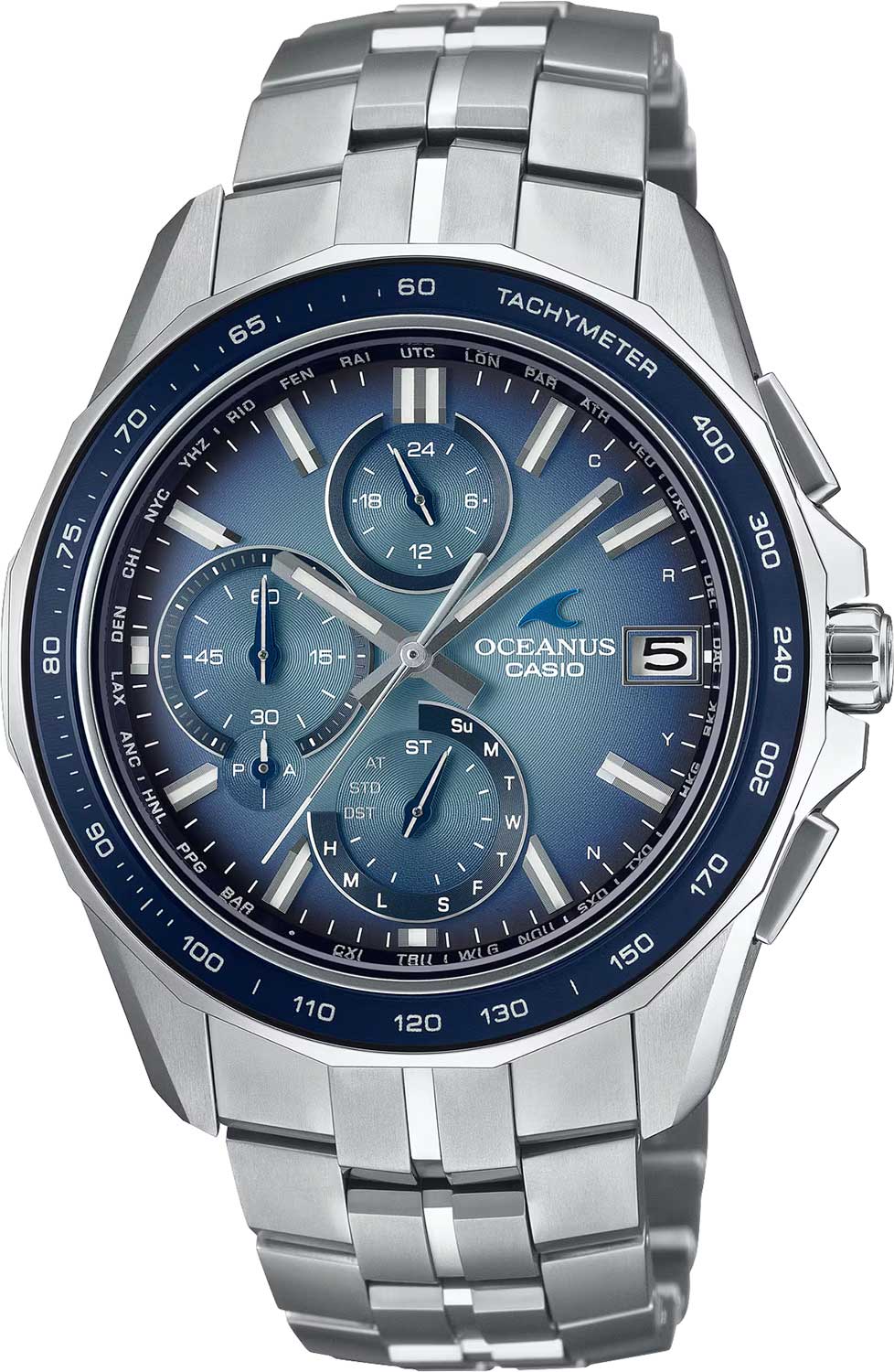 Японские титановые наручные часы Casio Oceanus OCW-S7000RA-2A с хронографом