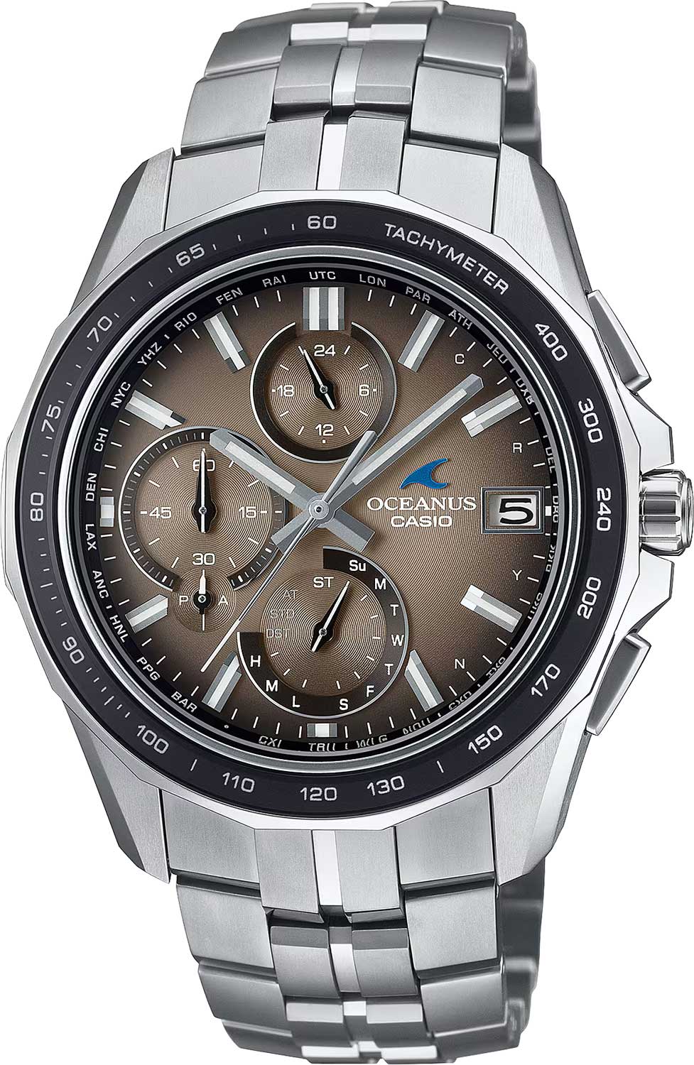 Японские титановые наручные часы Casio Oceanus OCW-S7000RA-5A с хронографом