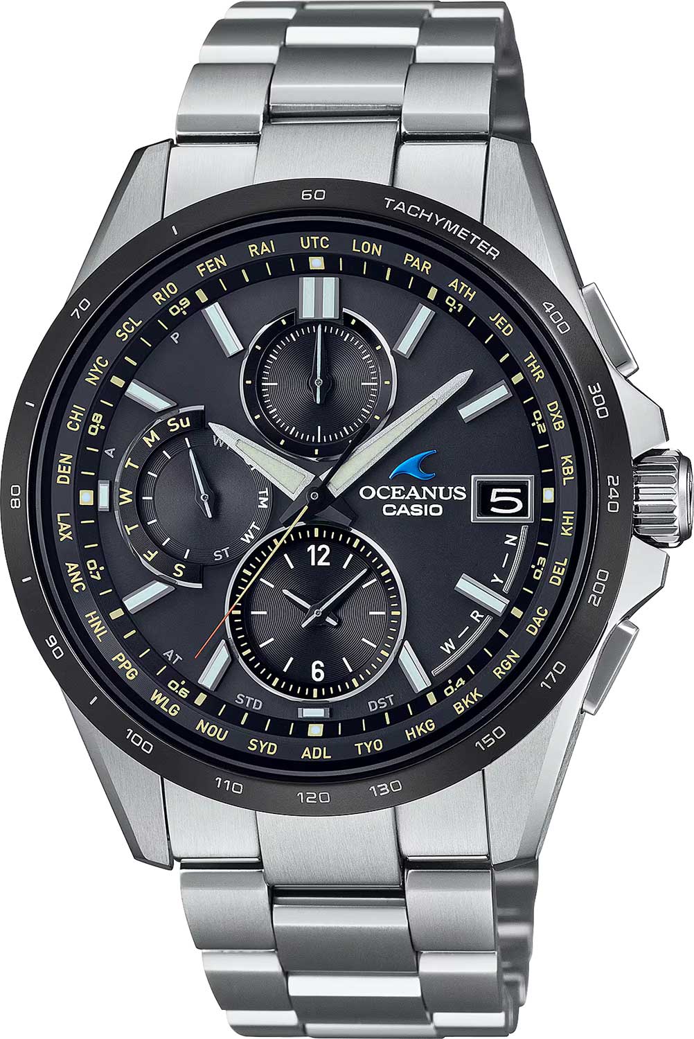 Японские титановые наручные часы Casio Oceanus OCW-T2600J-1A с хронографом