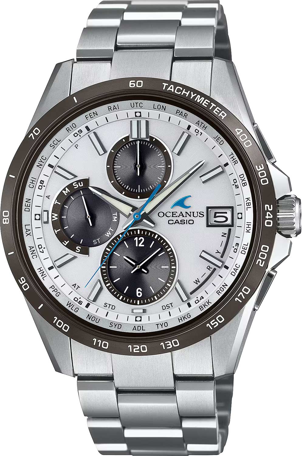 Японские титановые наручные часы Casio Oceanus OCW-T2600J-7A с хронографом