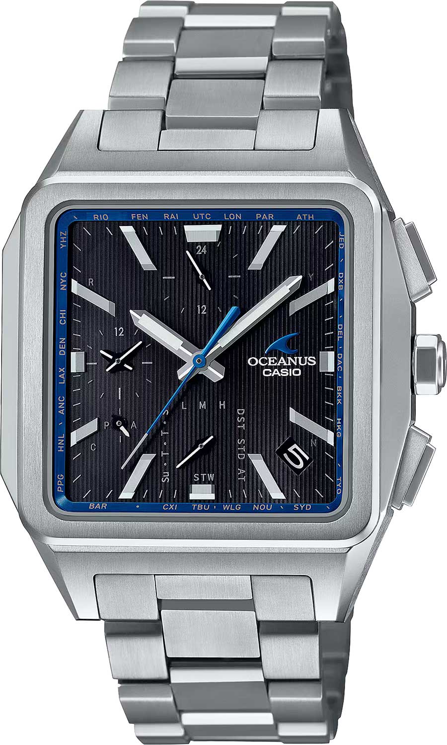 Японские титановые наручные часы Casio Oceanus OCW-T5000-1A с хронографом