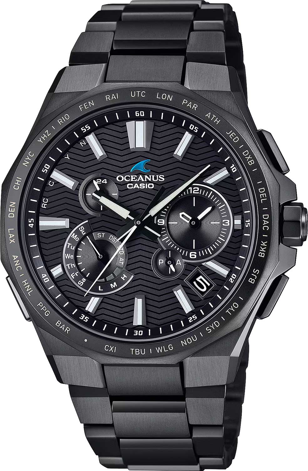 Японские титановые наручные часы Casio Oceanus OCW-T6000B-1A с хронографом