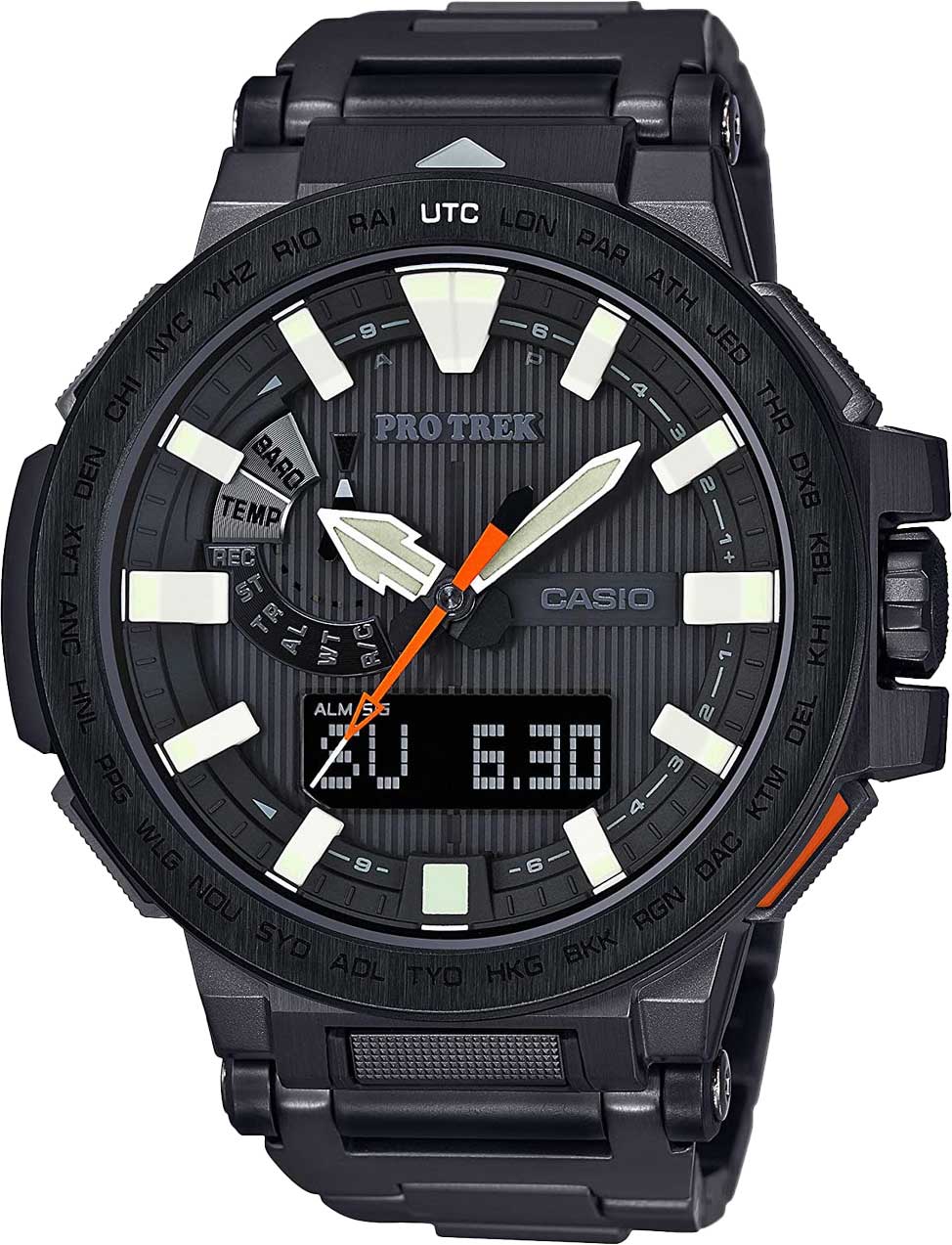Японские титановые наручные часы Casio Pro Trek PRX-8000YT-1 с хронографом