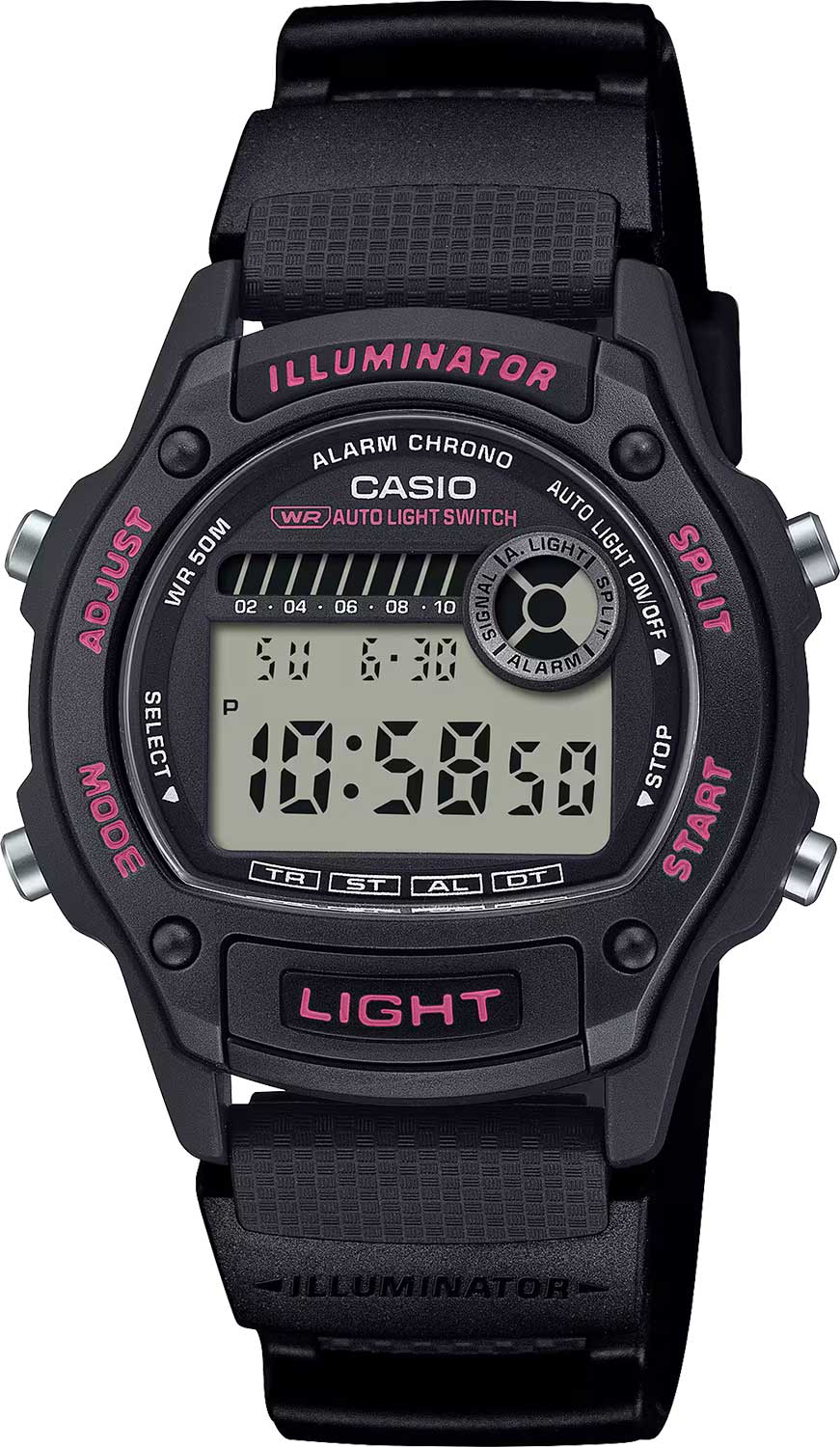 Японские наручные часы Casio Collection W-220H-1A2 с хронографом