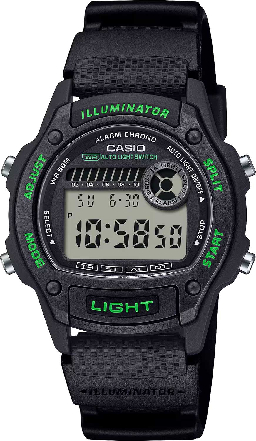 Японские наручные часы Casio Collection W-220H-1A3 с хронографом