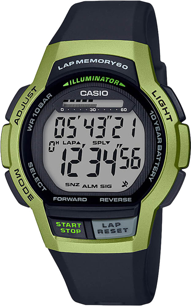 Японские наручные часы Casio Collection WS-1000H-3AVEF с хронографом