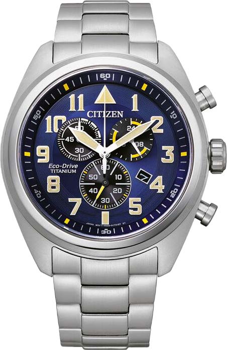 Японские титановые наручные часы Citizen AT2480-81L с хронографом