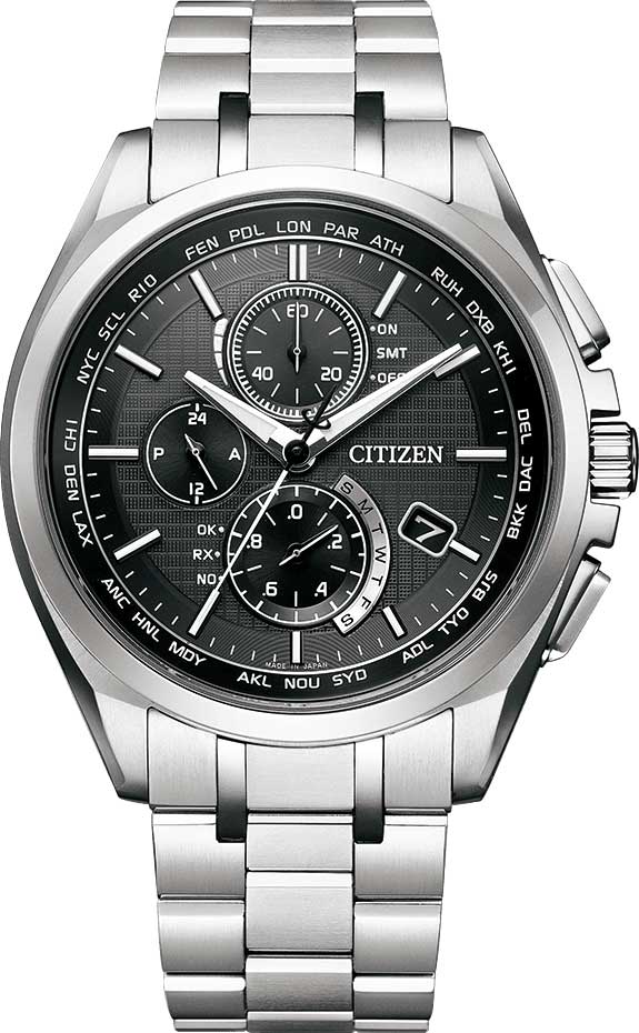 Японские титановые наручные часы Citizen AT8040-57E с хронографом
