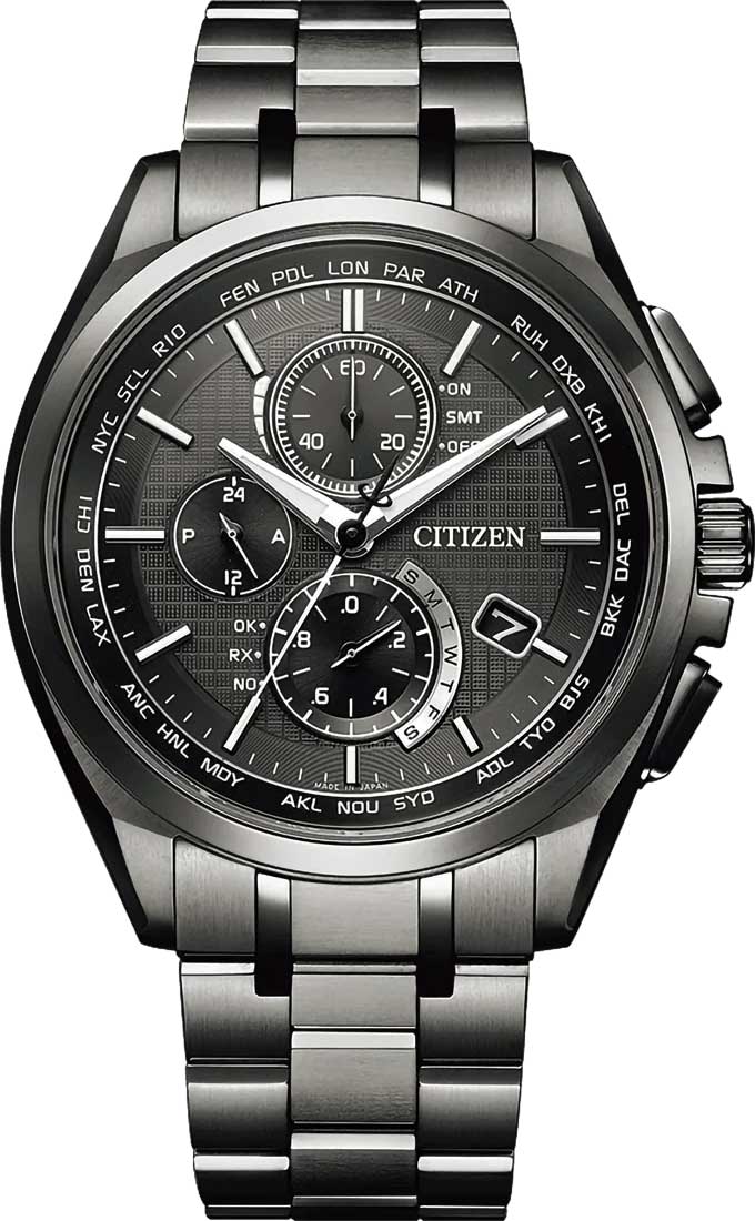 Японские титановые наручные часы Citizen AT8044-56E с хронографом