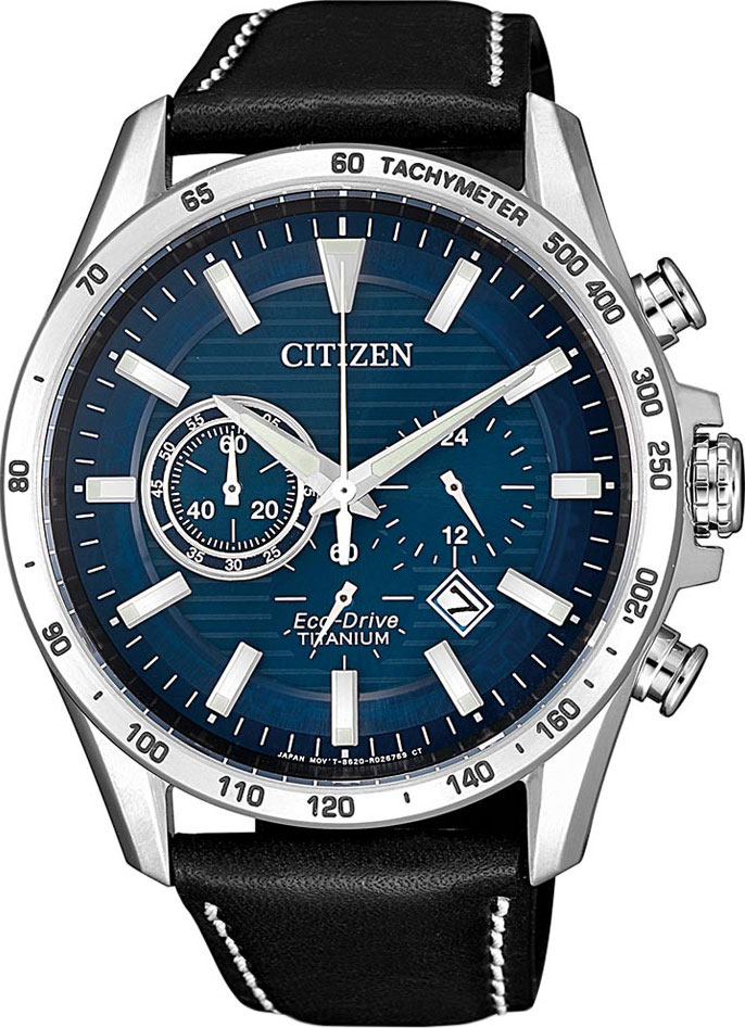 Японские титановые наручные часы Citizen CA4440-16L с хронографом