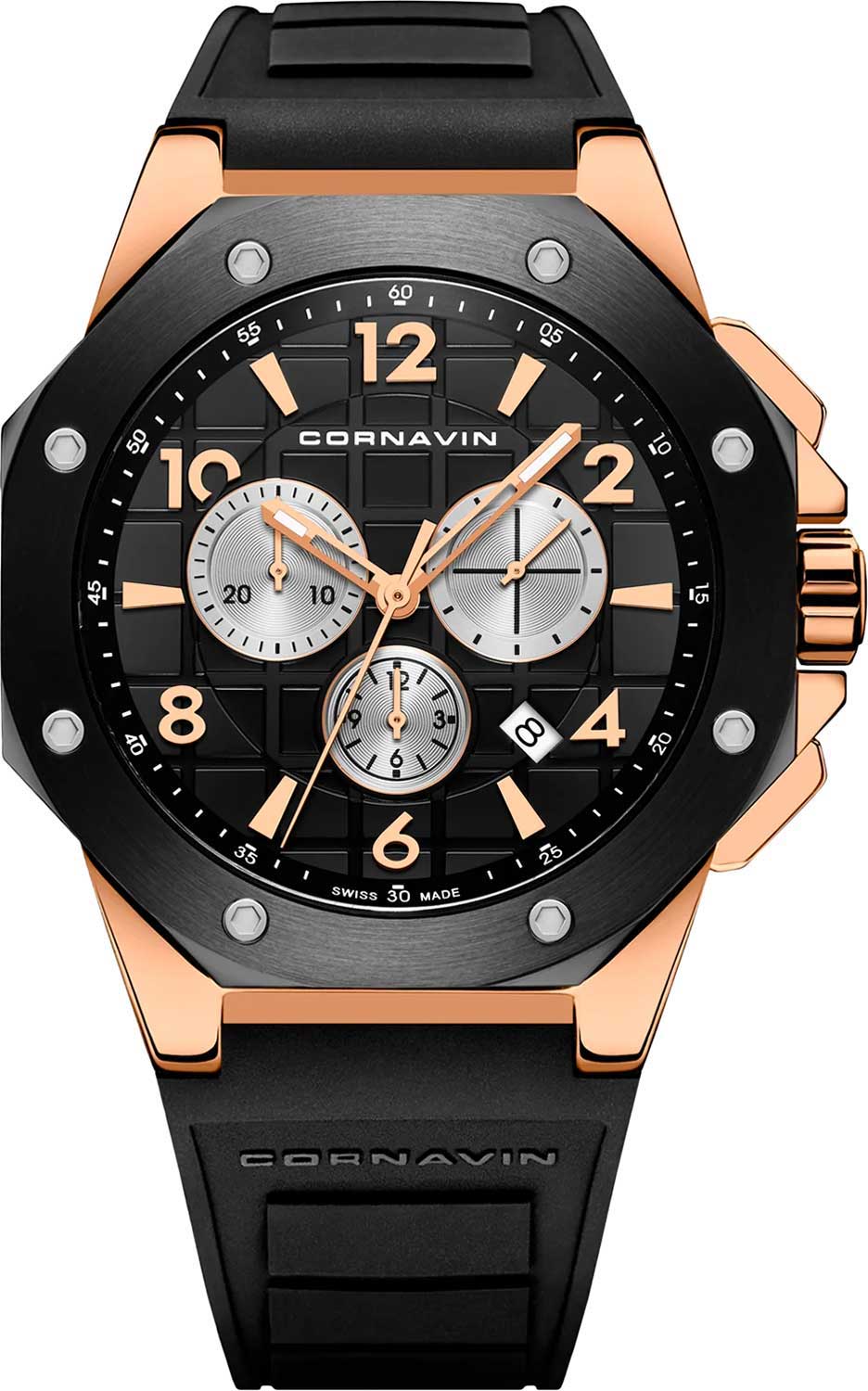 Швейцарские наручные часы Cornavin CO.2012-2010R-ucenka с хронографом