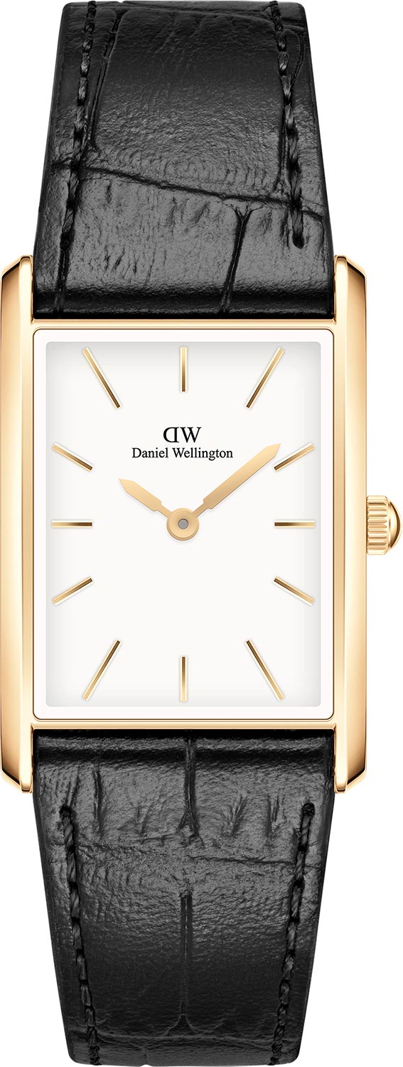   Daniel Wellington Bound 22x32 Black croc leather G White