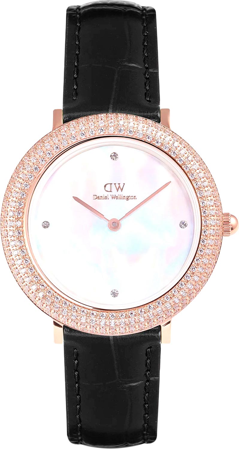   Daniel Wellington Crystalline Bezel 32 Black Croc White MOP RG