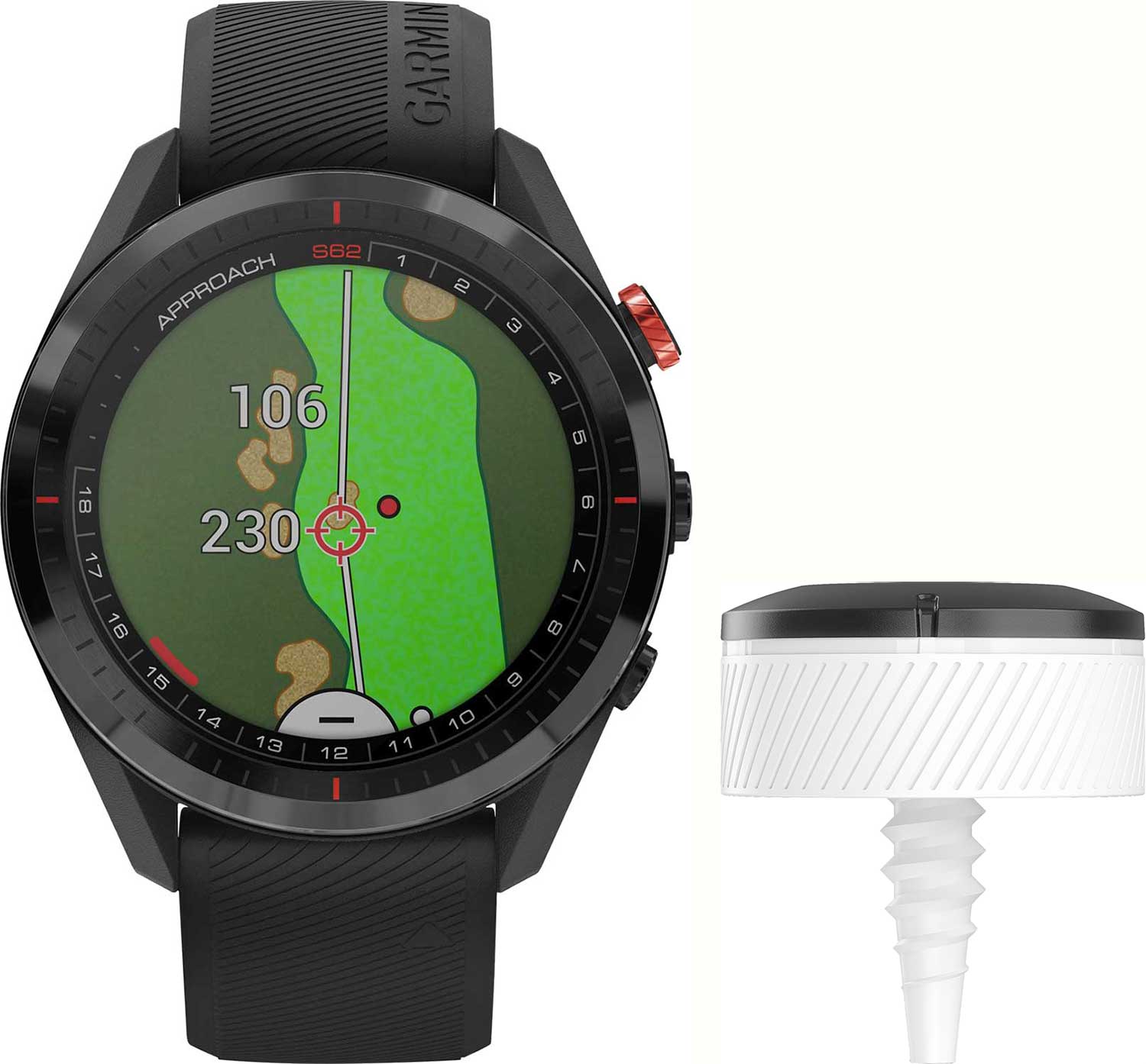   Garmin Approach S62 Wrist GPS with Golf Black Bundle CT10 010-02200-02