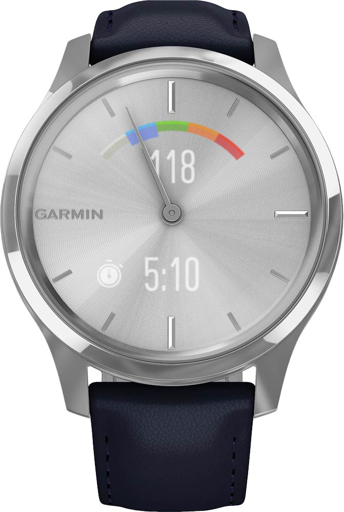 Умные часы Garmin Vivomove Luxe Silver Navy Leather 010-02241-20