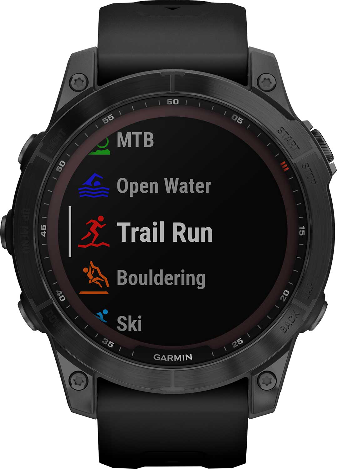   Garmin Fenix 7 Sapphire Solar Black DLC Titanium with Silicone Black Band 010-02540-35