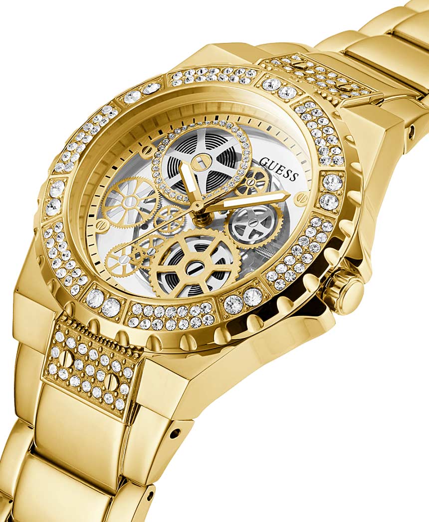 Наручные часы женские guess gw0302l2 золотистые. Guess часы скелетоны. Часы guess мужские золотые. Guess Reveal gw0302l2 фото.