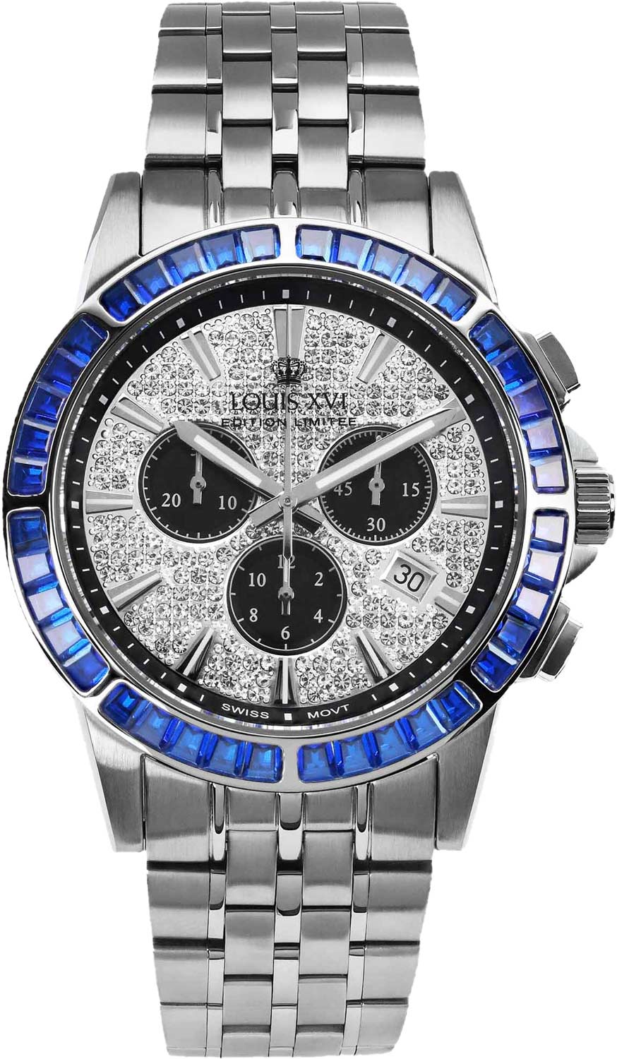 Швейцарские наручные часы Louis XVI Majeste-Iced-Out-Baguette-1138 с хронографом