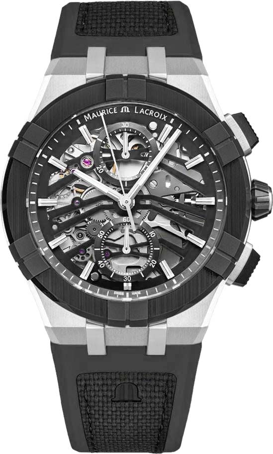 Швейцарские механические наручные часы Maurice Lacroix AC8018-SSL20-030-2 с хронографом