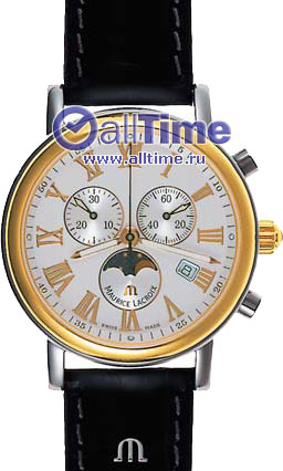 Швейцарские золотые наручные часы Maurice Lacroix LC1048-SY011-110 с хронографом
