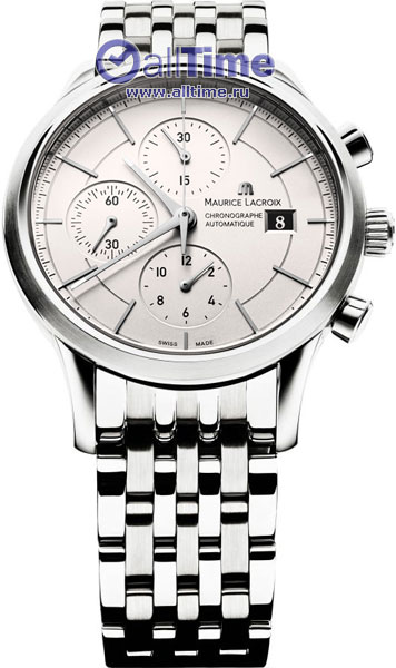 Швейцарские механические наручные часы Maurice Lacroix LC6058-SS002-130 с хронографом